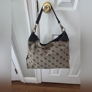 Dooney & Bourke Black and Cream Shoulder Bag